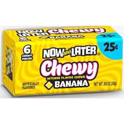 NOW & LATER CHEWY BANANA 24CT/PACK (NO MORE 25CENTS)